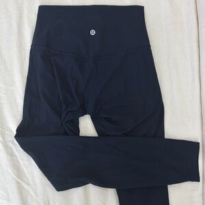 lululemon align, size 4, 25” length, ribbed navy blue legging